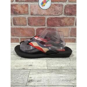 Okabashi Wave Women's Size Lg (9.5-10.5) Red White Blue Thong Flip Flop Sandal